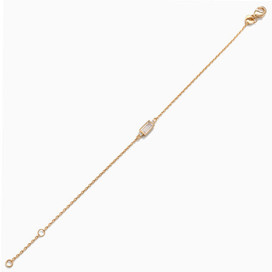 Baguette Cubic Zirconia Gold Plated Chain Bracelet - 97361218