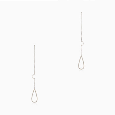 Pear Diamond Drop Earrings in 18K Gold - ME35762A