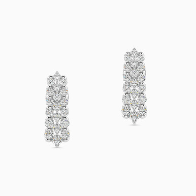 Plait Diamond Drop Earrings in 18K Gold - KE608384-SI3