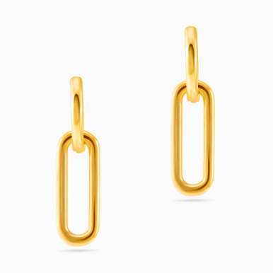 Link Gold Plated Drop Earrings - 2642900