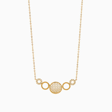 Circle Cubic Zirconia Necklace in 18K Gold - 61005180001