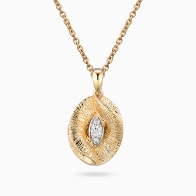 Oval Diamond Necklace in 18K Gold - PN106046Y8 Oval Diamond Necklace in 18K Gold - PN106046Y8