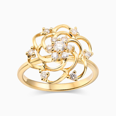 Flower Diamond Ring in 18K Gold - RG109690Y8