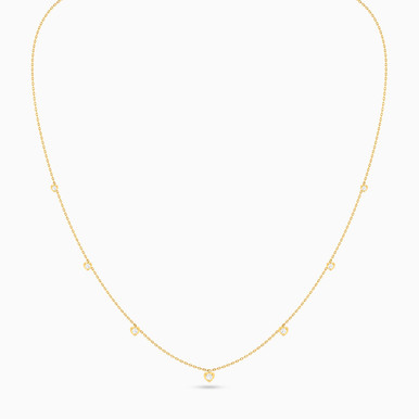 Heart Diamond Chain Necklace in 18K Gold - NT113091Y18DI1 Heart Diamond Chain Necklace in 18K Gold - NT113091Y18DI1
