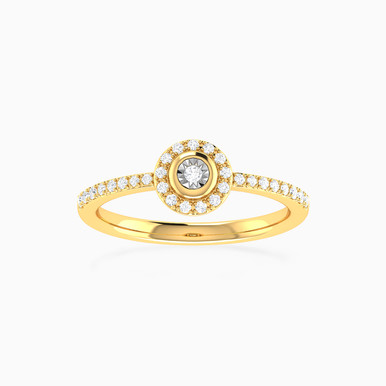 Circle Diamond Ring in 18K Gold - RN404306Y18DI1 Circle Diamond Ring in 18K Gold - RN404306Y18DI1