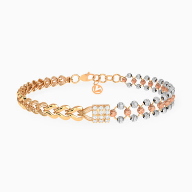 Links Cubic Zirconia Chain Bracelet in 21K Gold - 22010110510