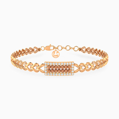 Links Cubic Zirconia Chain Bracelet in 21K Gold - 22010110509