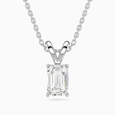 0.73 CT Baguette Lab Grown Diamond Necklace in 18K Gold - KP605686