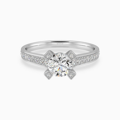 0.81 CT Brilliant Lab Grown Diamond Statement Ring in 18K Gold - KR605706