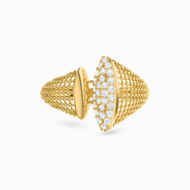 Abstract Cubic Zirconia Ring in 21K Gold - 22002111415
