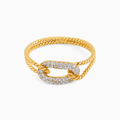 Link Diamond Ring in 18K Gold - LRG00007