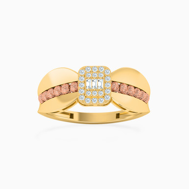 Bow Cubic Zirconia Ring in 21K Gold - 22002111338