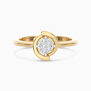 Circle Diamond Ring in 18K Gold - SAR04099Y-14 Circle Diamond Ring in 18K Gold - SAR04099Y-14