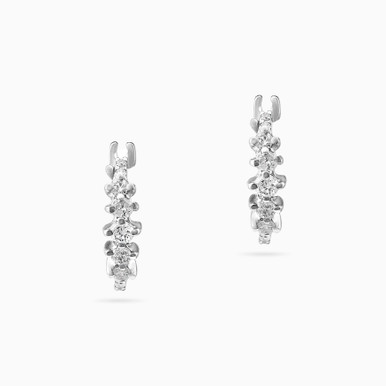 Plait Diamond Hoop Earrings in 18K Gold - LEA00043