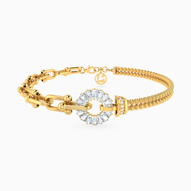 Links Cubic Zirconia Chain Bracelet in 18K Gold - 21010250095