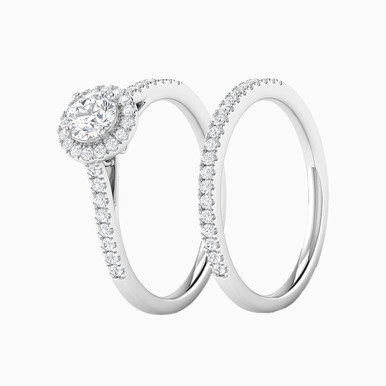 Circle Diamond Twin Rings in 18K Gold - RN400462W18DI1