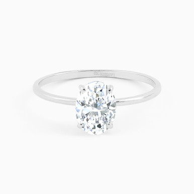 Oval Cubic Zirconia Statement Ring in 18K Gold - 111101200052