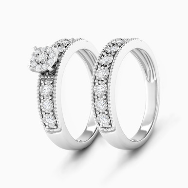 Circle Diamond Twin Rings in 18K Gold - RN403402W18DI1 Circle Diamond Twin Rings in 18K Gold - RN403402W18DI1