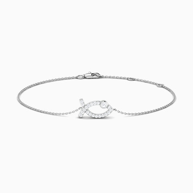 Fish Diamond Chain Bracelet in 18K Gold - BR402263W18DI1