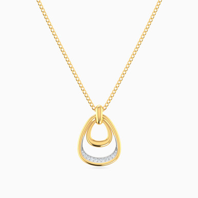 Pear Diamond Necklace in 18K Gold - LNE50062