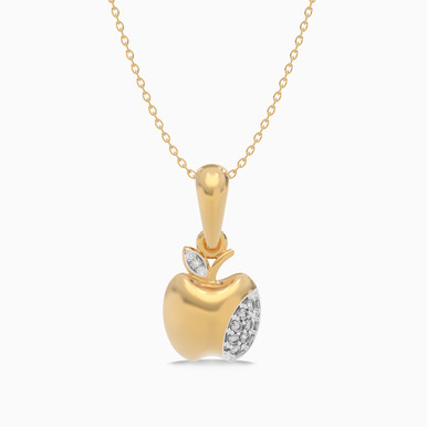 Kids Apple Diamonds Pendant in 18K Gold - 31046110014
