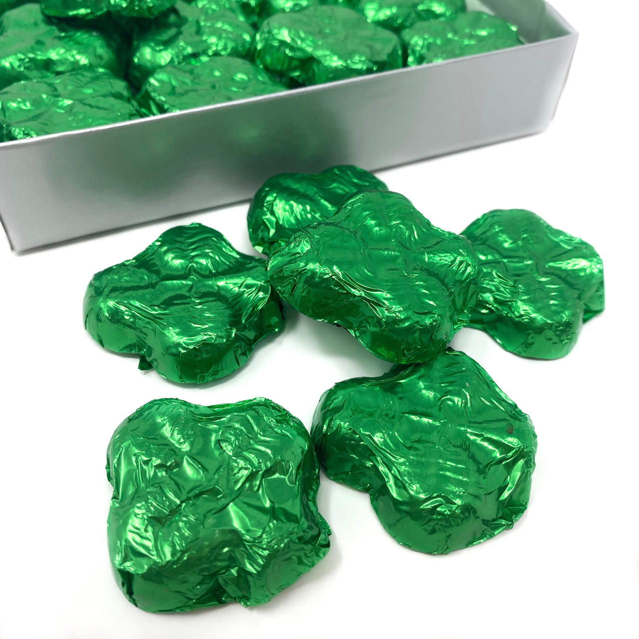 【foil】出産の殻 Solid Milk Chocolate Shamrocks (Foil Wrapped)