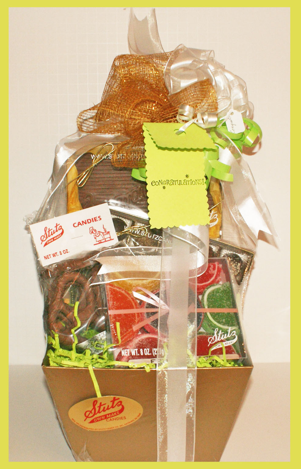 Congratulations Gift Basket Stutz Candy