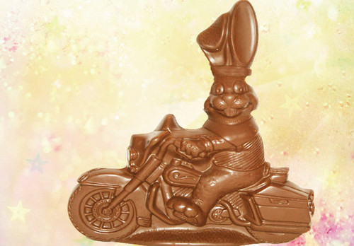 22oz Hollow Milk Chocolate Motorcycle Rabbit