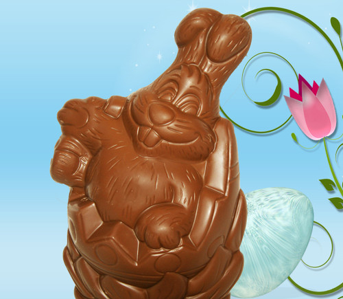 13oz Hollow Milk Chocolate Bunny in Egg Chair