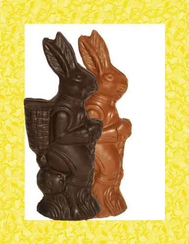 8oz Solid Chocolate Basket Rabbit