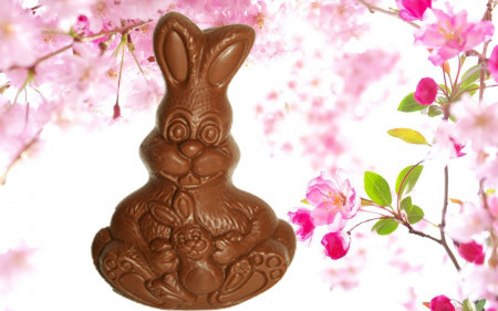 6oz Hollow Chocolate Mother And Baby Rabbit