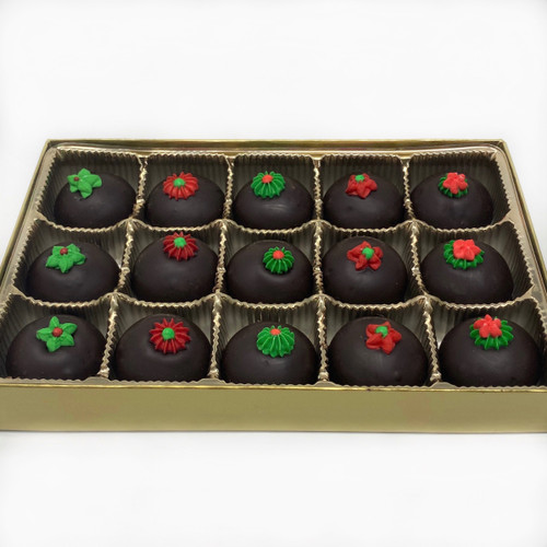 Dark Chocolate Decorated Christmas Mints