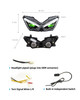 KT Full LED Headlight Assembly for Kawasaki Versys 1000 2019-2026 & Versys 650 2022-2025 | Switch Controlled Multi-Color Demon Eye & Low Beam | E-MARK Approved