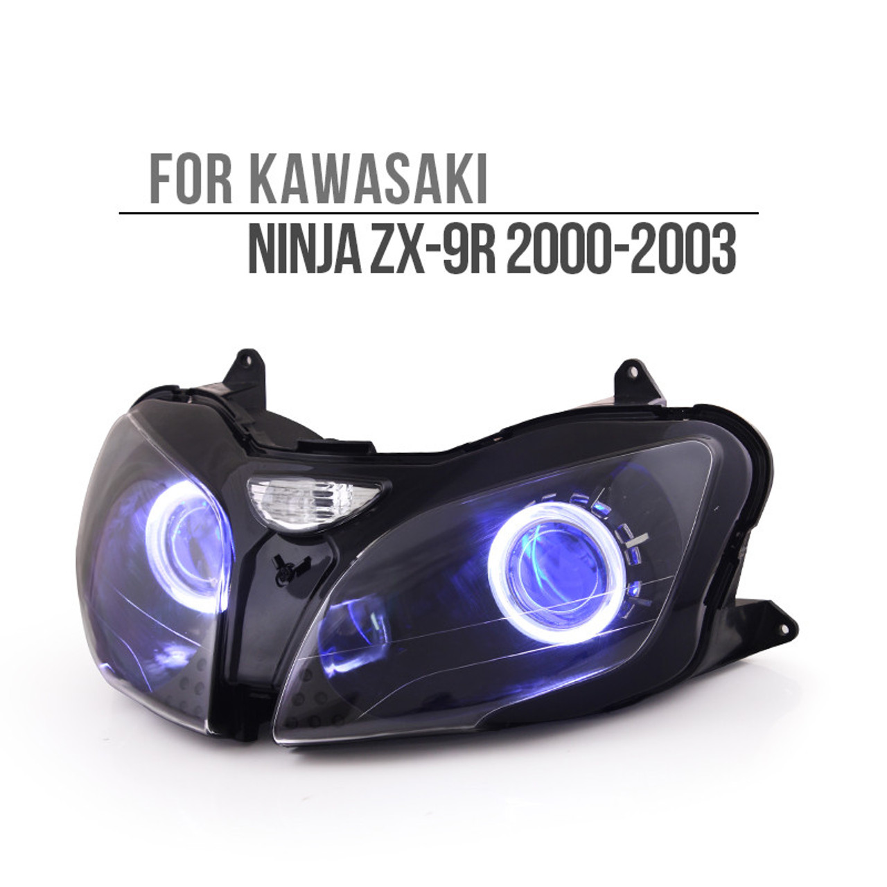 Fit for Kawasaki Ninja ZX9R 2000-2003 LED Angel Eye Headlight Assembly