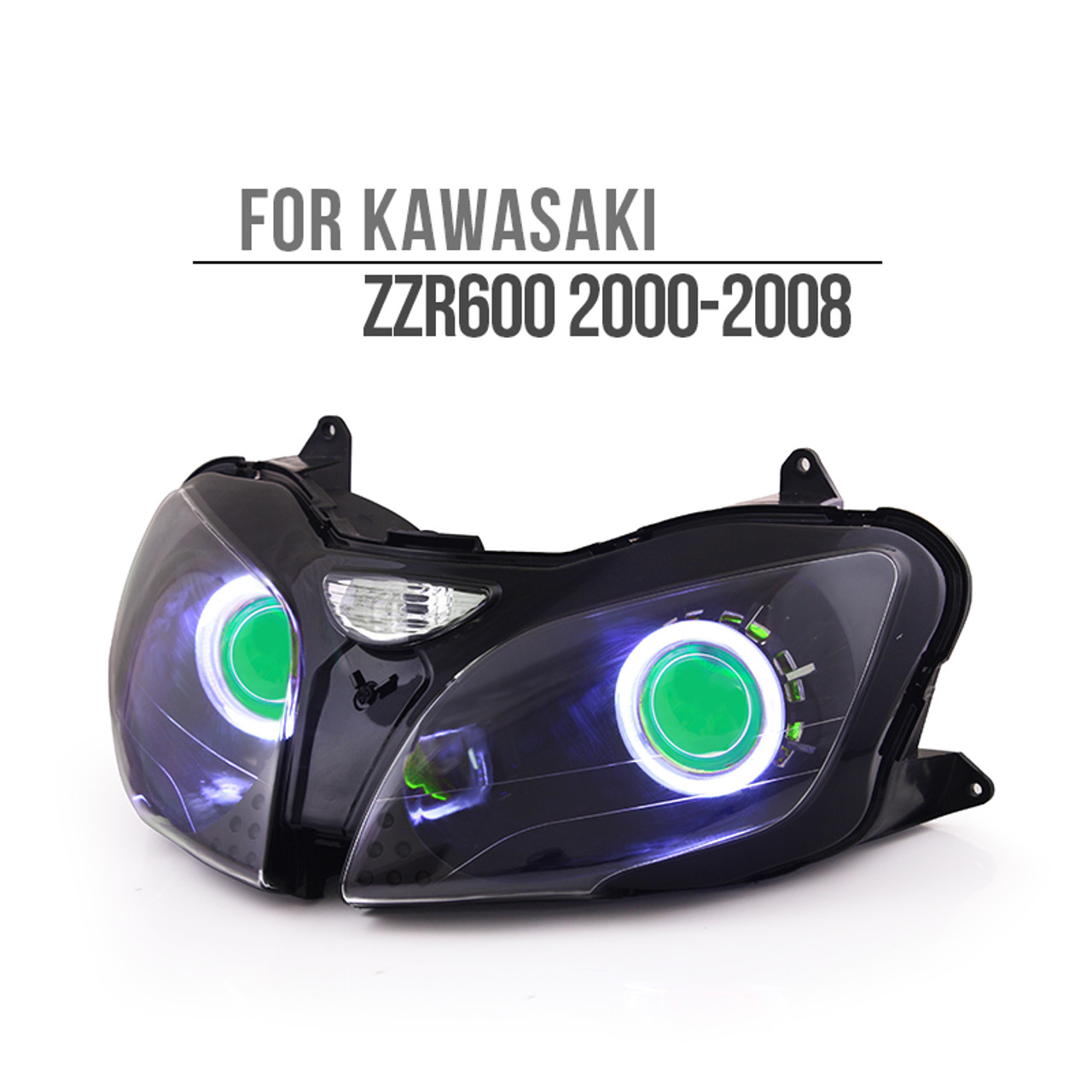 Fit for Kawasaki ZZR600 2000-2008 LED Angel Eye Headlight Assembly