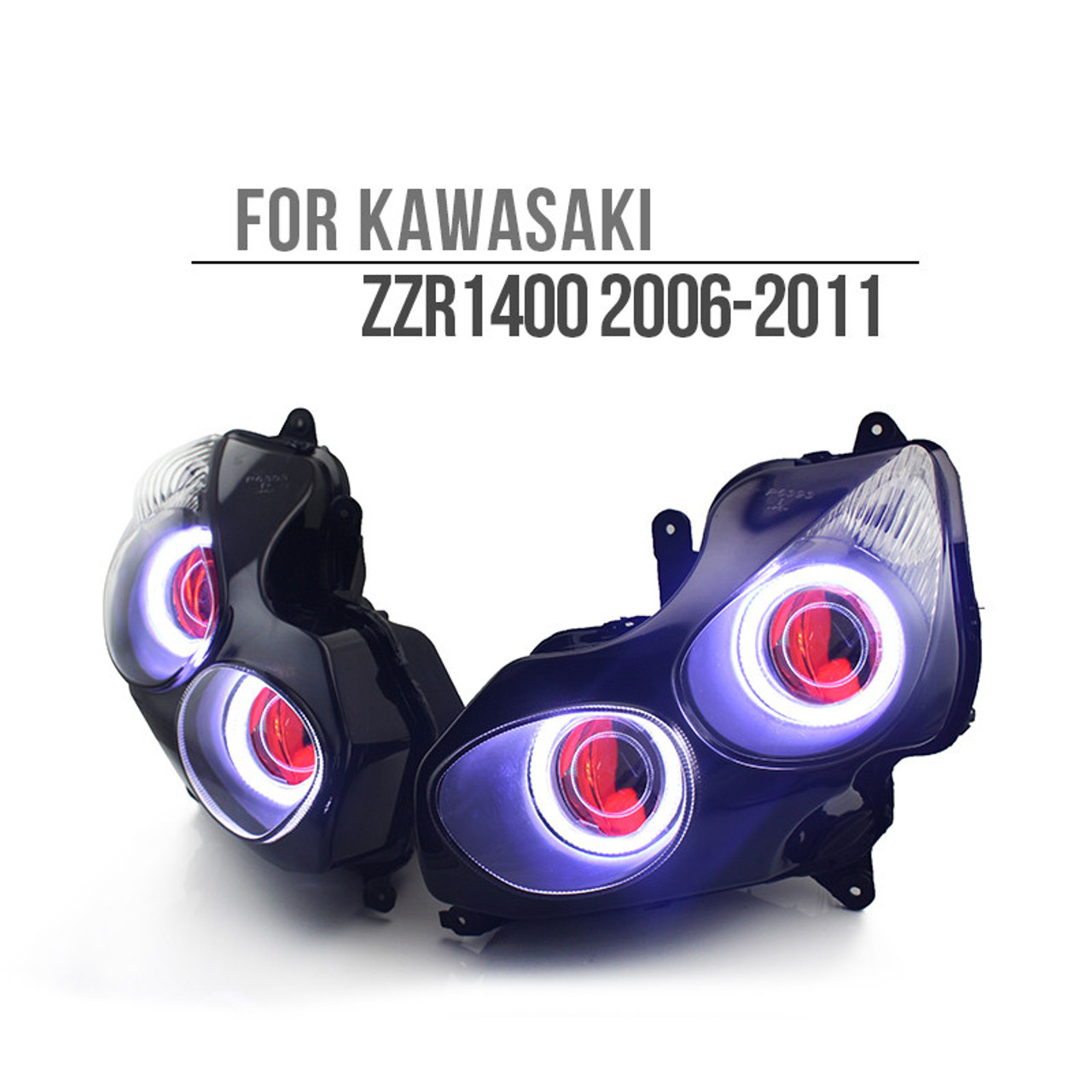 Fit for Kawasaki Ninja ZX14R /ZZR1400 2006-2011 LED Angel Eye Headlight  Assembly