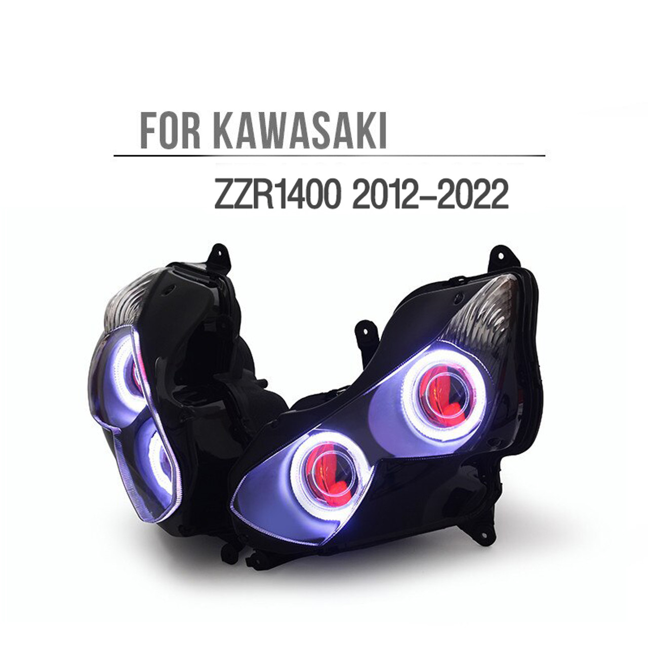 Fit for Kawasaki Ninja ZX14R/ZZR1400 2012-2022 LED Angel Eye Headlight  Assembly