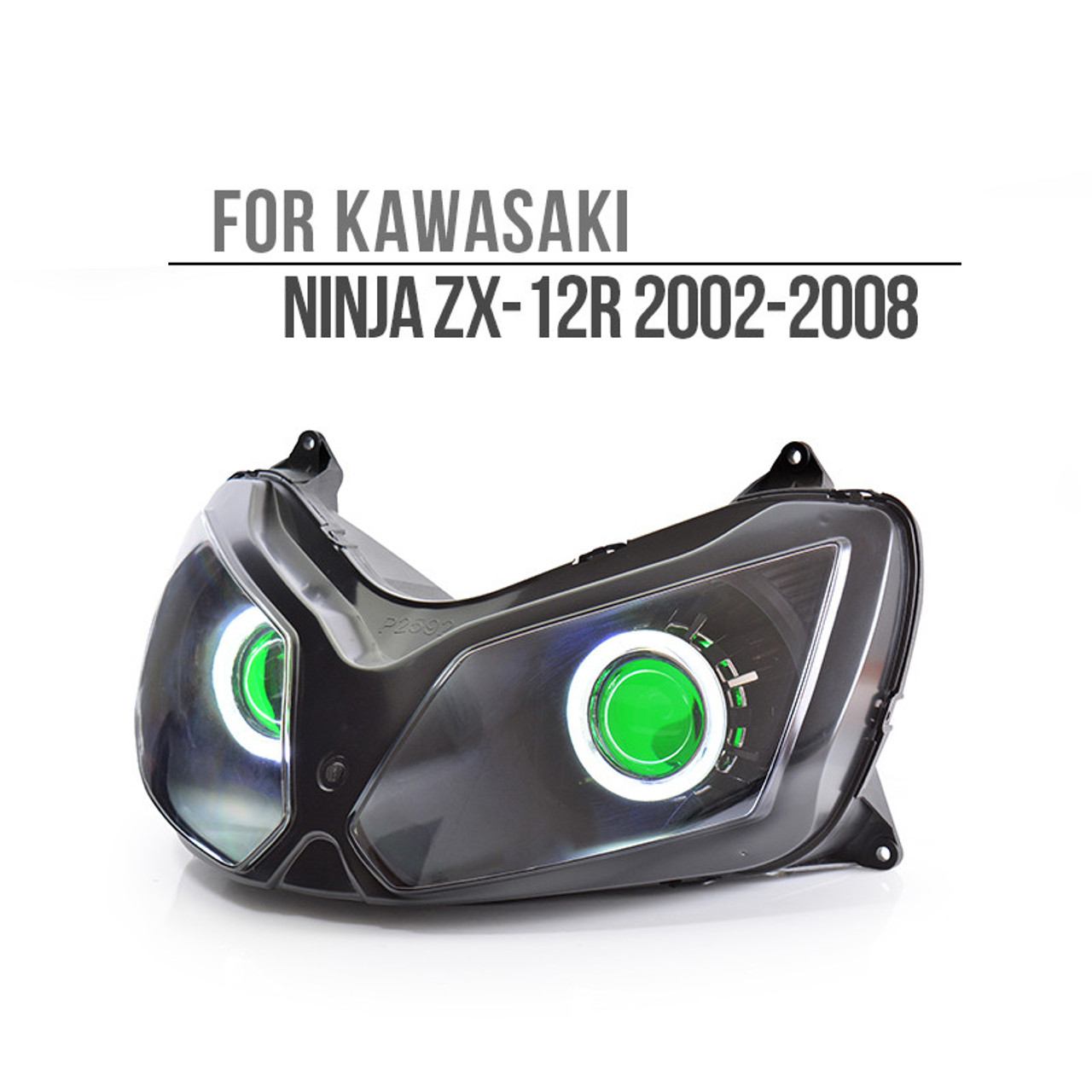 Fit for Kawasaki Ninja ZX12R 2002-2008 LED Angel Eye Headlight Assembly