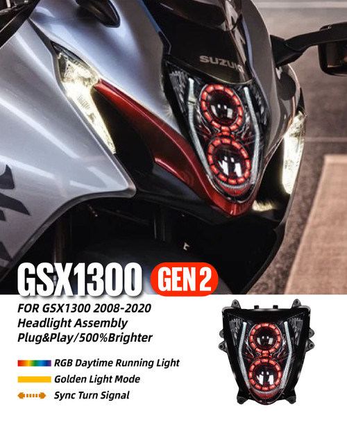Fit for Suzuki Hayabusa GSX1300R 2008-2020 Full LED Headlight Assembly V2