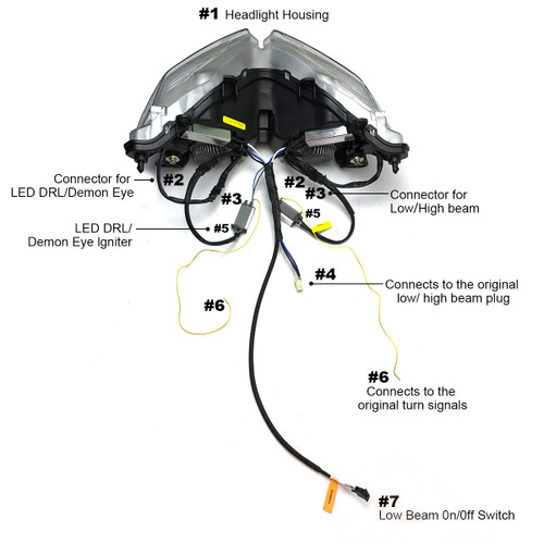 E-MARK Approved Fit for Kawasaki Ninja 250 ZX25R ZX-25R 2020+ Full LED  Headlight Assembly