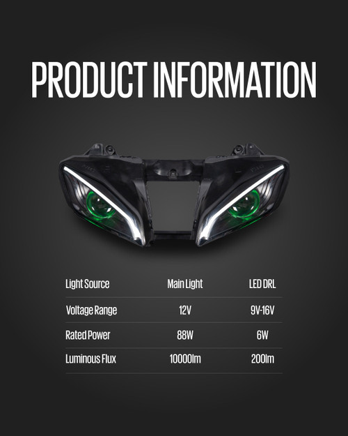 LED headlight for Yamaha R6 2008-2016