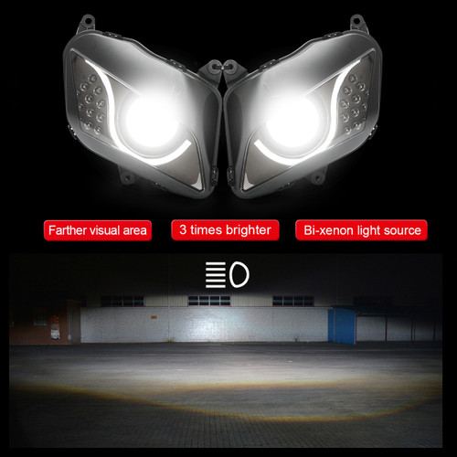 Headlight Assembly For Honda CBR600RR 2007-2012 - Replacement Headlamp, ABS Plastic