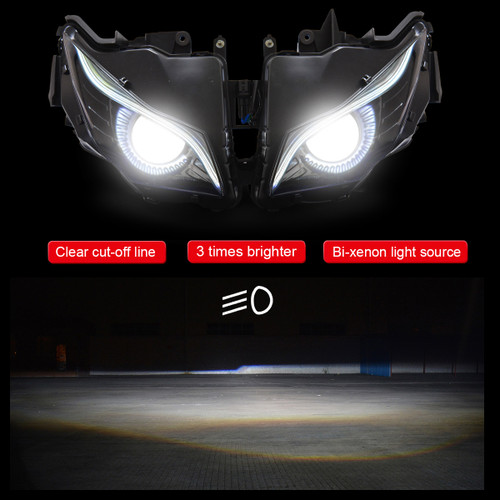 Fit for Honda CBR1000RR 2012-2016 LED Optical Fiber Headlight Assembly V2