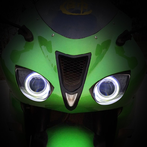 Fit for Kawasaki Ninja ZX6R 2007-2008 LED Angel Eye Headlight Assembly