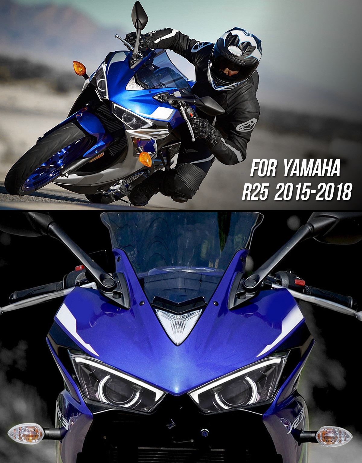 LED Headlight for Yamaha R25 2015 2016 2017 2018