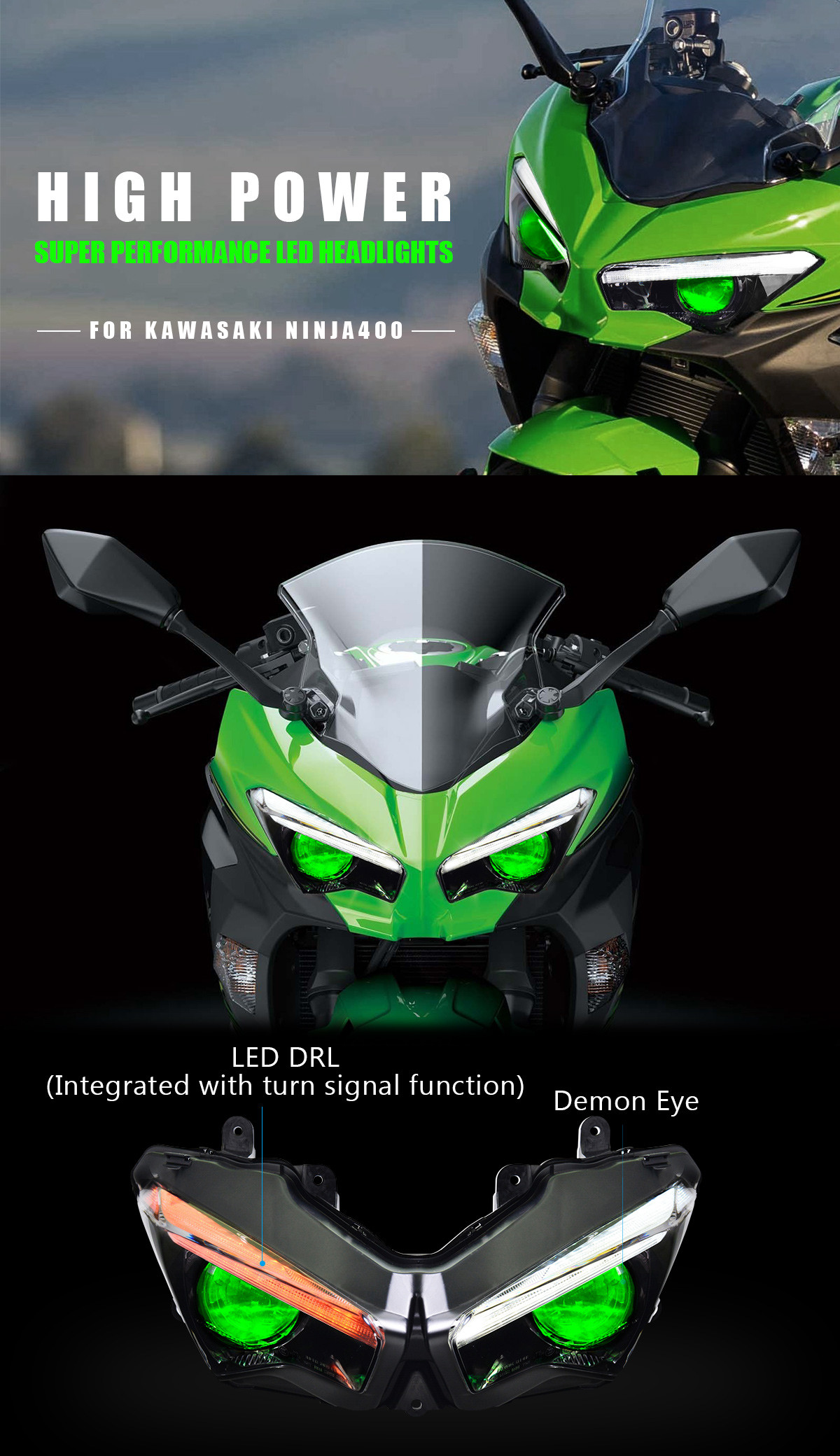 Kawasaki Ninja 400 2018+ LED Headlight