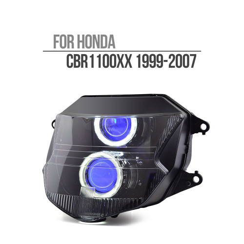 Fit for Honda CBR1100XX 1999-2007 LED Angel Eye Headlight Assembly