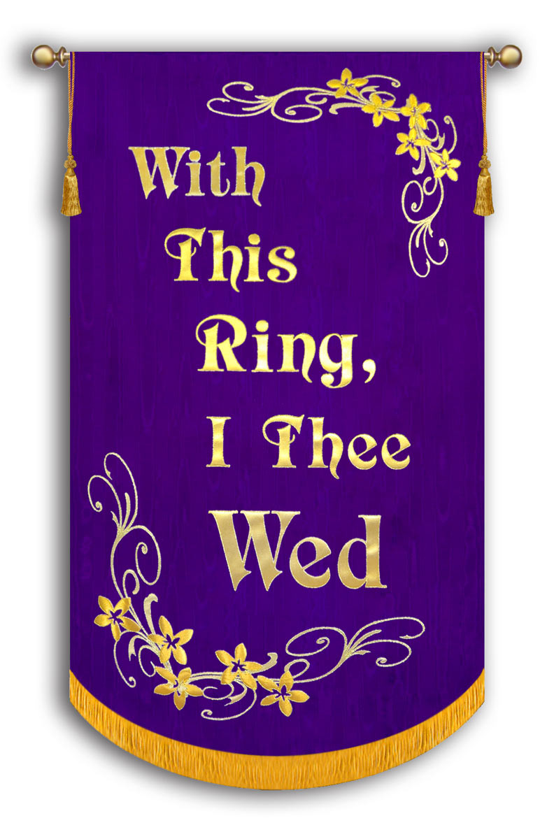With This Ring I Thee Wed Wedding Banner Christian
