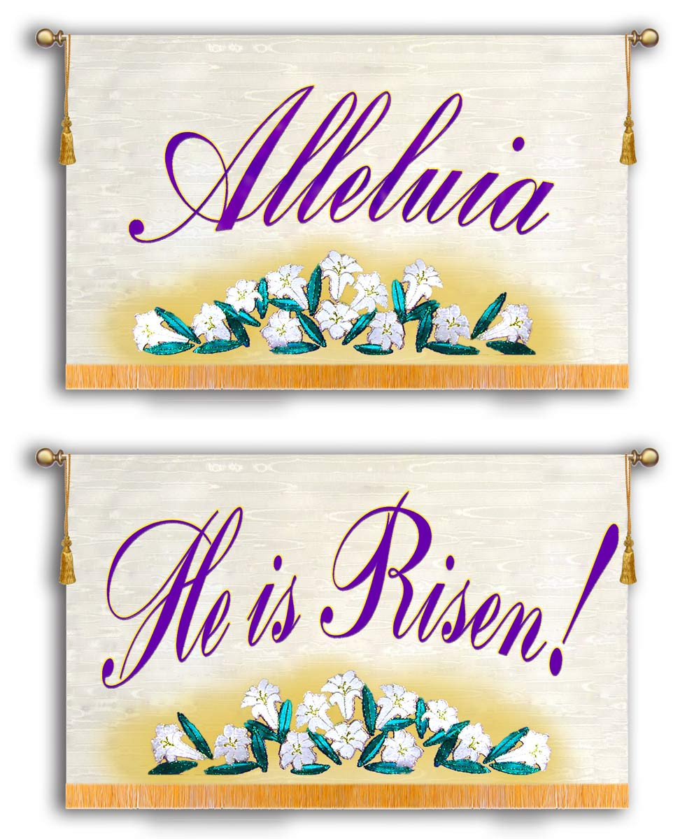 Alleluia and He is Risen Easter banner set for your church