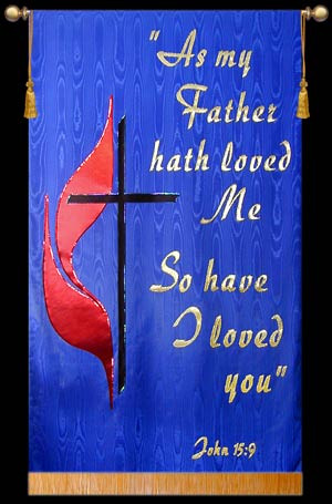 UMC - As my Father hath loved Me church banner by Christian Banners